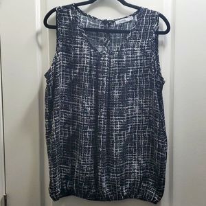 White & Black Blouse in Large